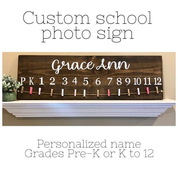 Custom School Photo Sign Shelf Art Handcrafted - Picture 1 of 4